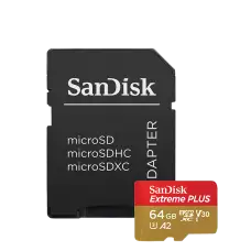 SanDisk extreme micro SDXC 64GB V30 + adaptér