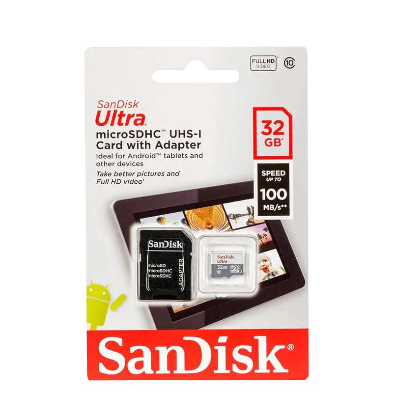 SanDisk MicroSDHC Ultra 32GB class 10 UHS-I + adaptér