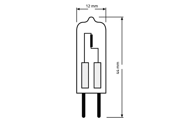 rozmer halogenovej ziarovky g6.35